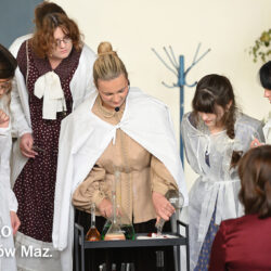 Nature lesson with Ms. Neufeld-Nowicka and students: Diana, Lydia, Joanna (Wiktoria Chudzik), Bronka, Halina